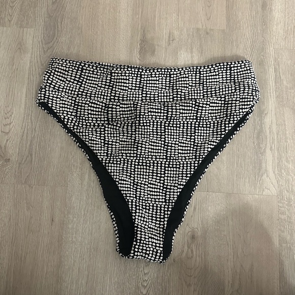 Black and White High-Waisted Bikini Bottom - Aerie - Picture 1 of 2
